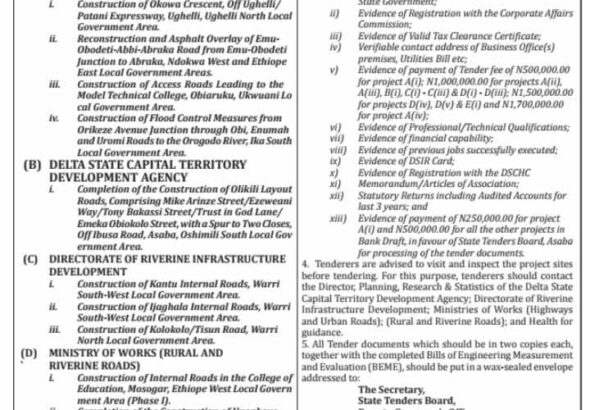 Delta Govt Opens Bids